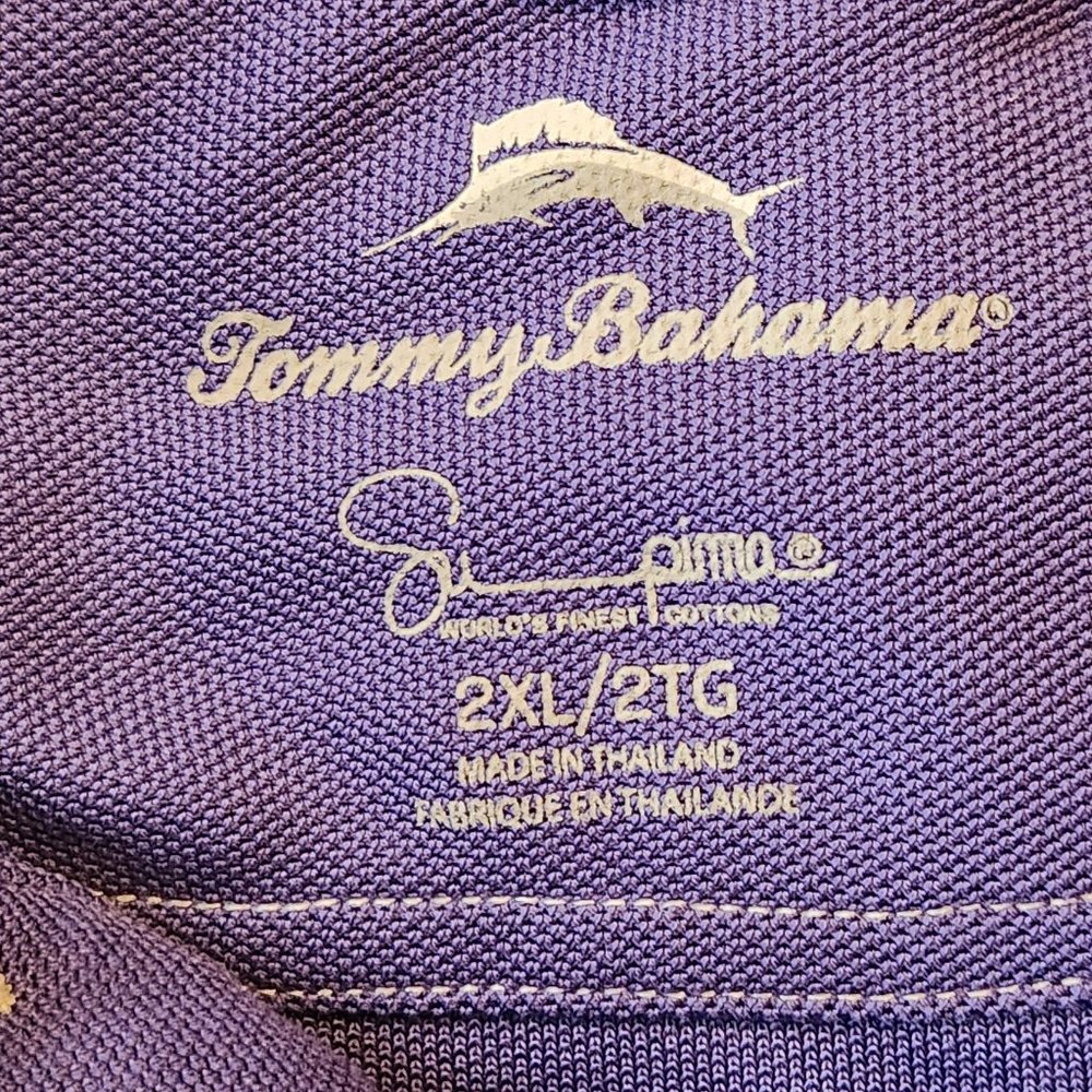 TOMMY BAHAMA Men's Purple Pima Cotton Polo Shirt - 2XL - Picture 5 of 5